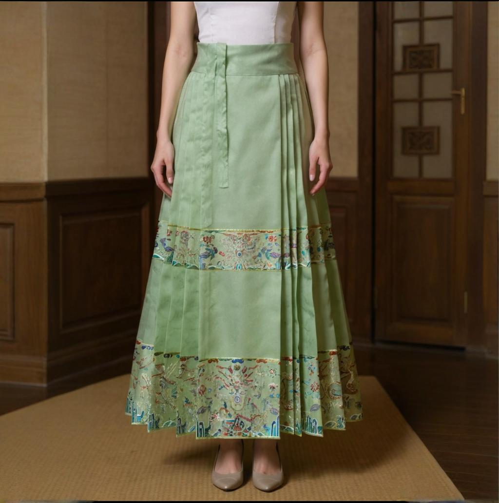 Women's Horse Face Skirt Chinese Style Ming Dynasty Hanfu Midi Skirt