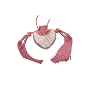 Heart Motif Kesi Silk Sachet Pink Handmade Chinese Silk Pouch