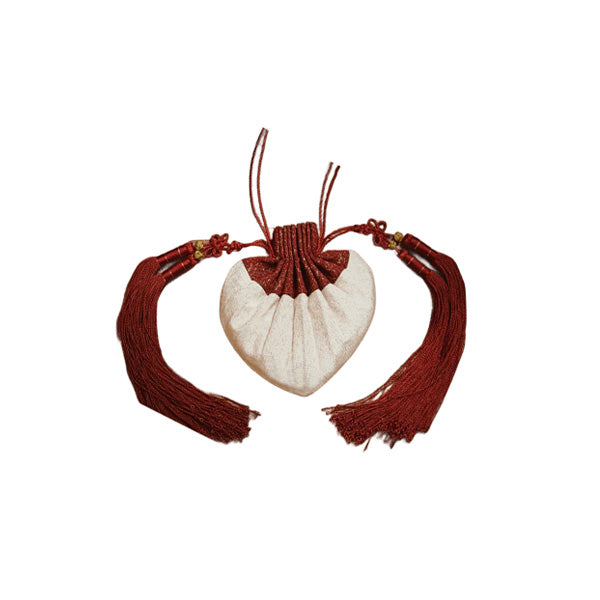 Heart Motif Silk Sachet Red Handmade Chinese Silk Pouch