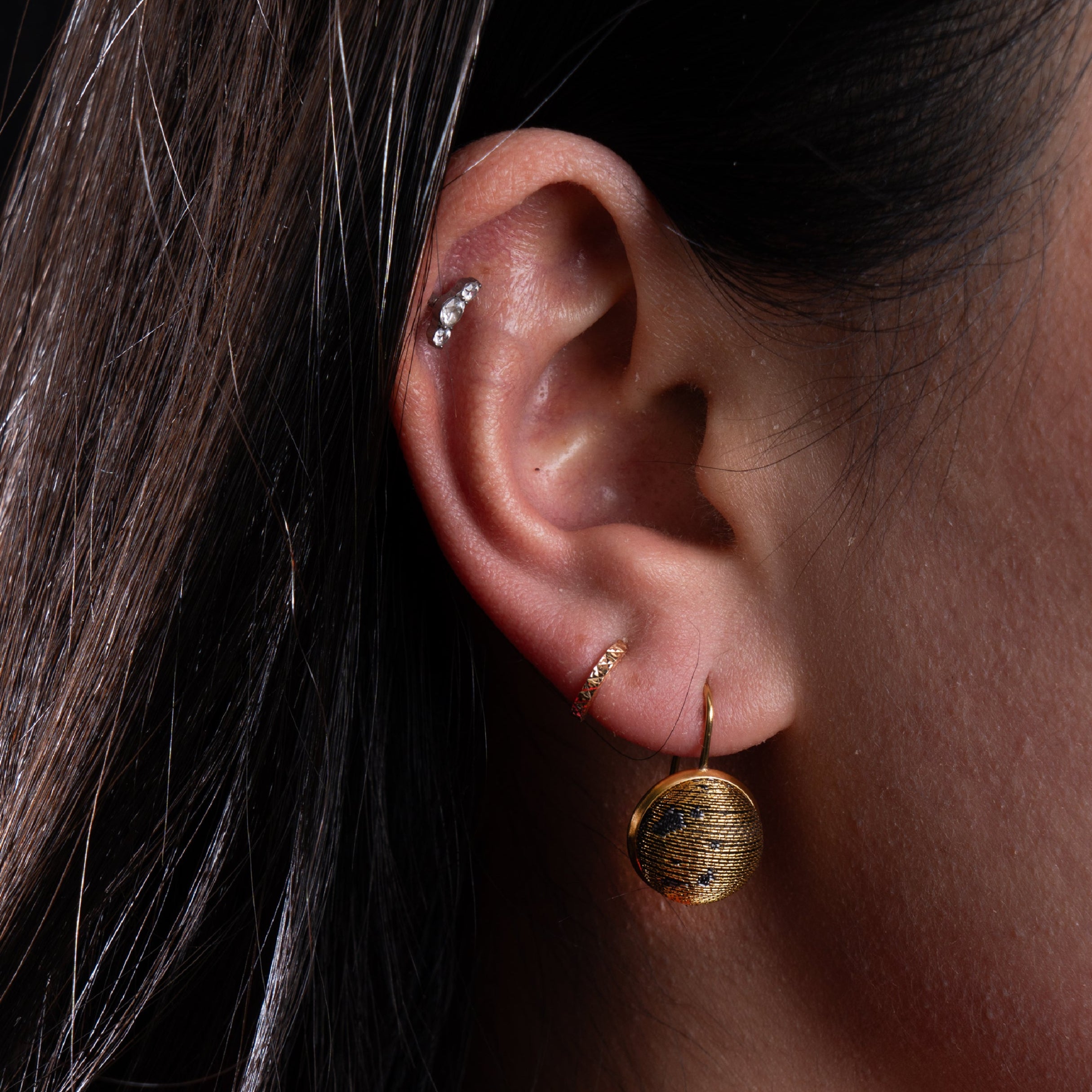 Song Brocade Earrings (Random Style) Chinese handwoven fabric Traditional elegance