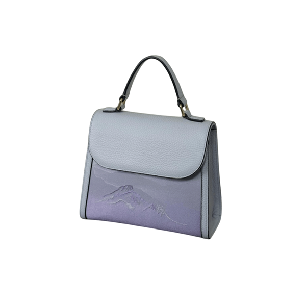 Silken Vistas Small Sangbo Satin Handbag Artisan-Made with Cultural Heritage