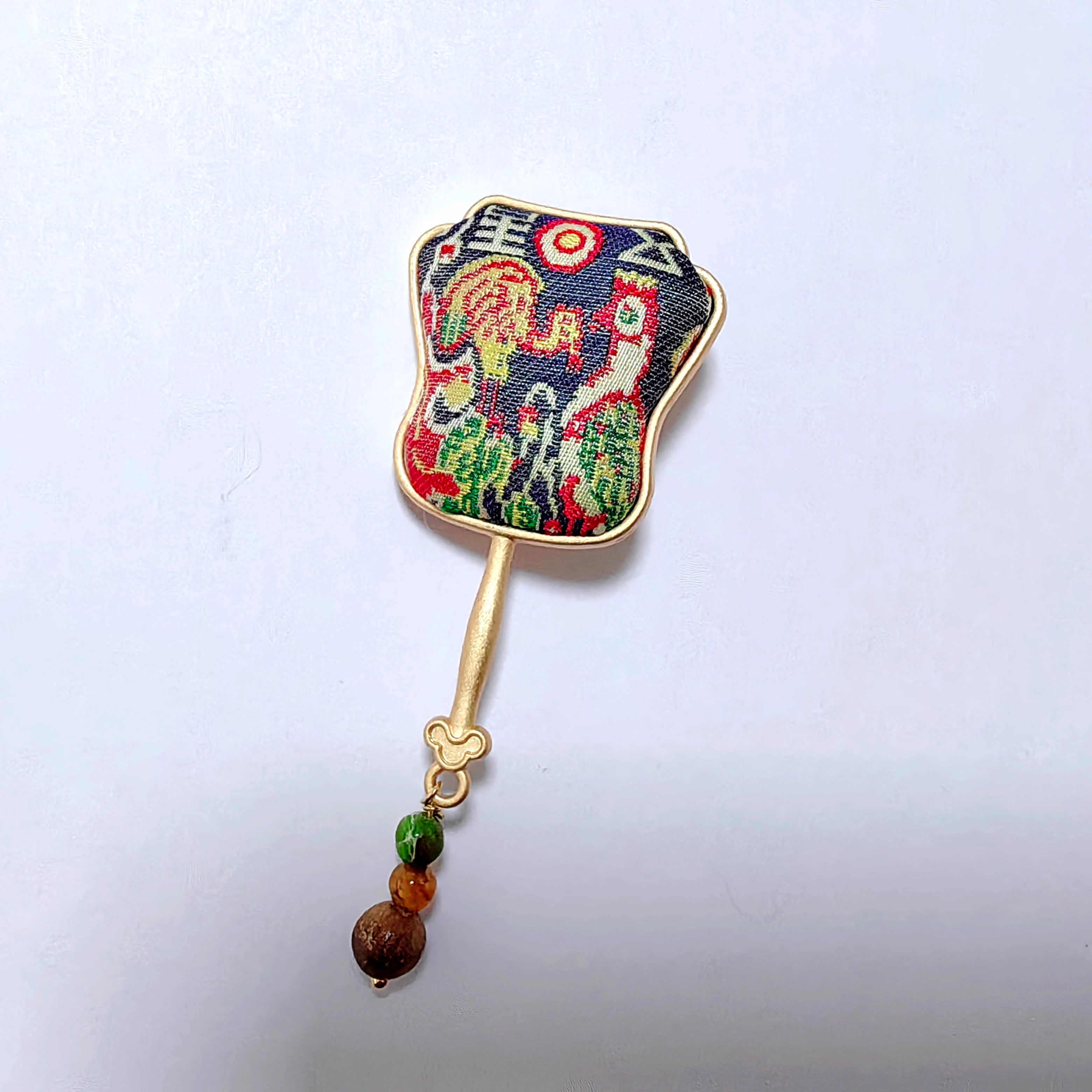 Traditional Chinese Song Brocade Brooch Handwoven Fabric Cultural Heritage Gift