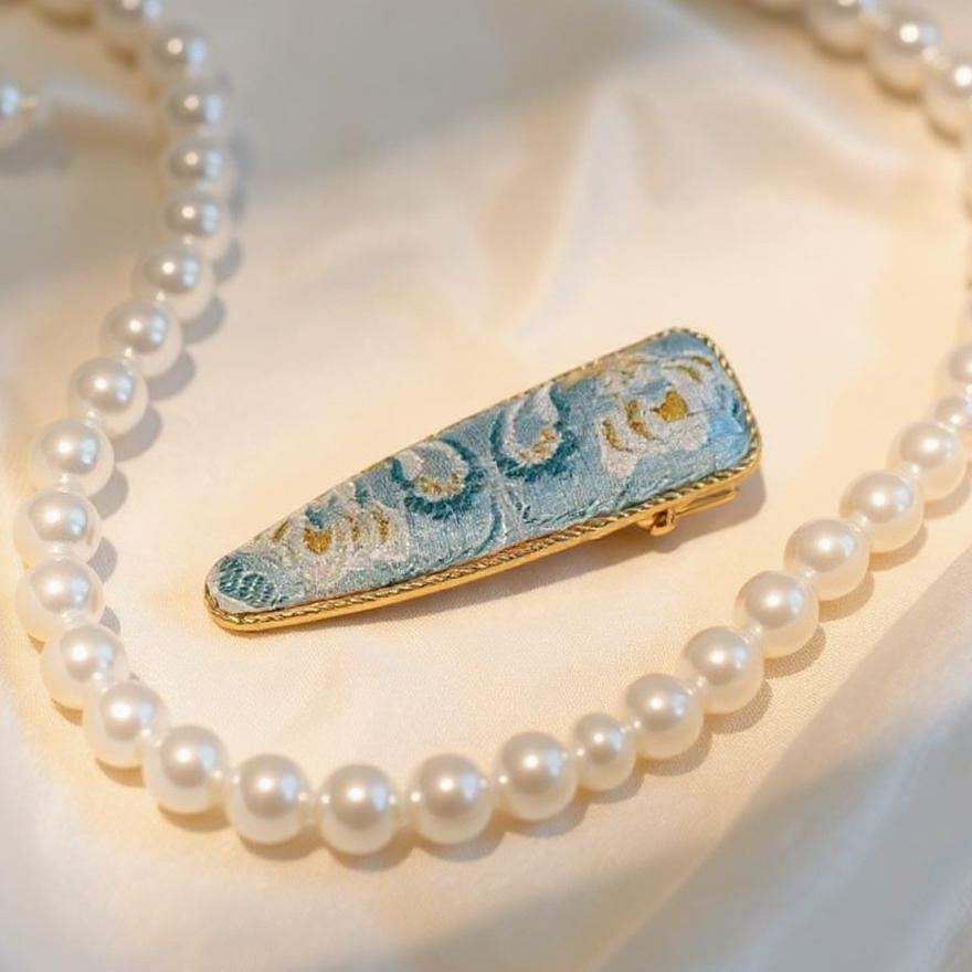 Song Brocade Handmade Hair Clip Traditional Chinese Silk Hair Pin for Women