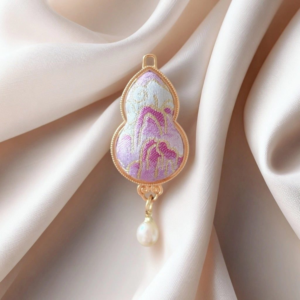 Traditional Chinese Song Brocade Brooch Handwoven Fabric Cultural Heritage Gift