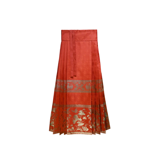 Traditional Ming Dynasty Skirt Chinese Ancient Ruihe Red Horse Faced Skirt