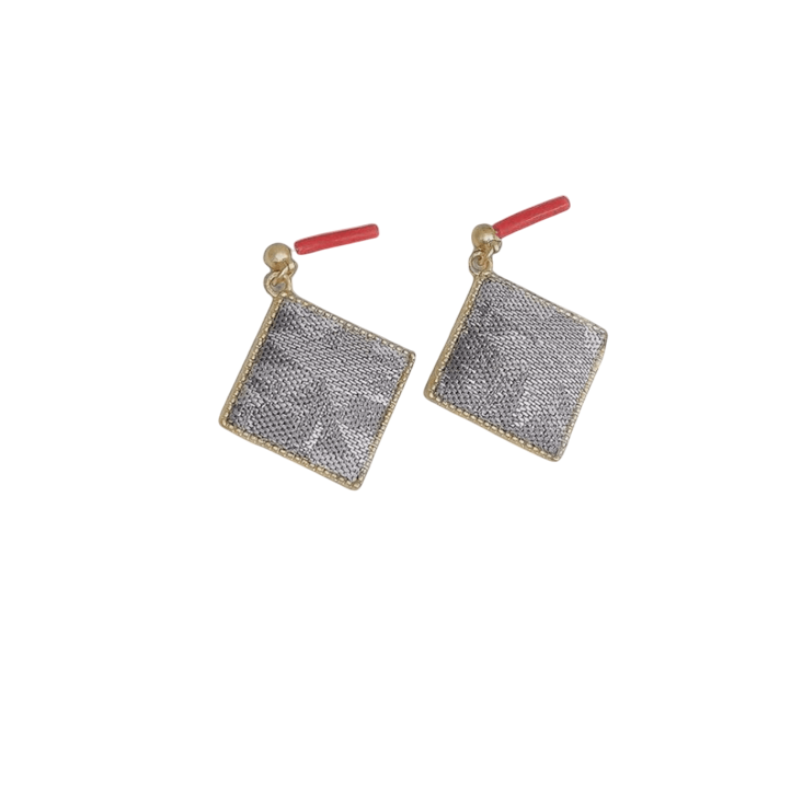 Handmade Silver Cornered Grace Earrings Sparkling and Elegant Gift