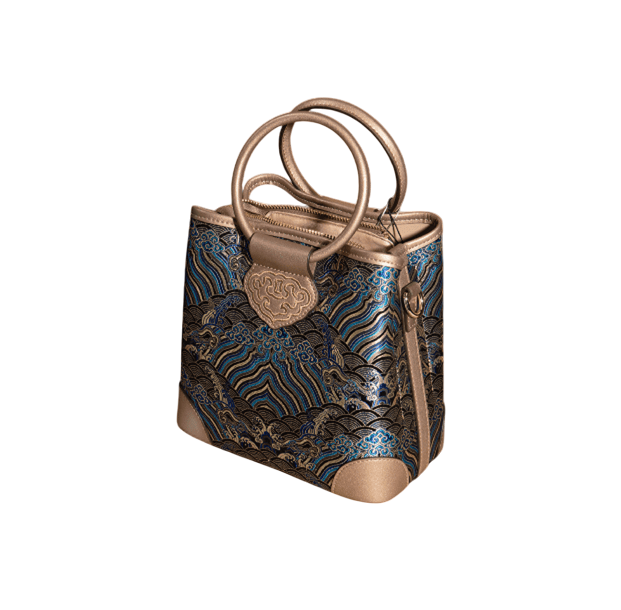 Ocean and Cliff Song Brocade Silk Clutch Bag Elegant Chinese Evening Purse