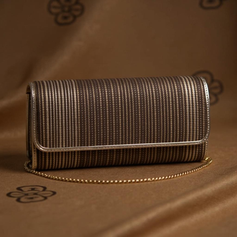 Elegant Beauty Kesi Woven Chain Bag Luxury Silk Evening Shoulder Purse