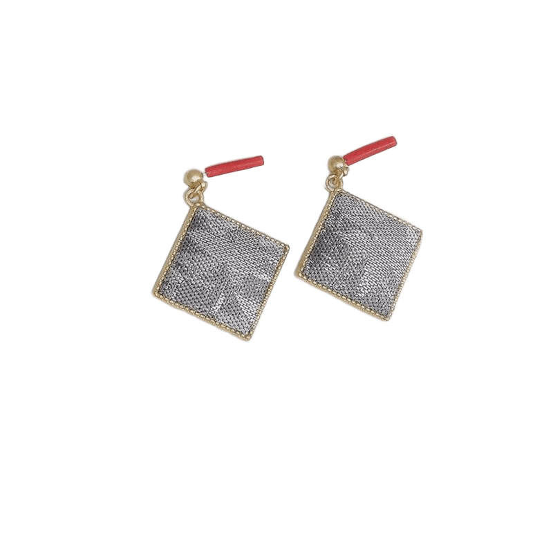 Handmade Silver Cornered Grace Earrings Sparkling and Elegant Gift