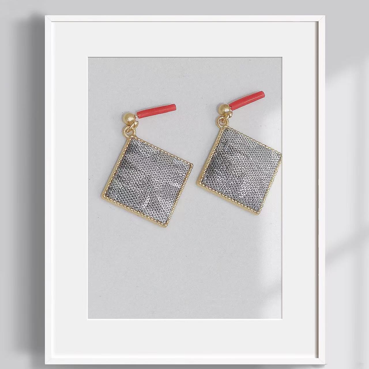 Handmade Silver Cornered Grace Earrings Sparkling and Elegant Gift