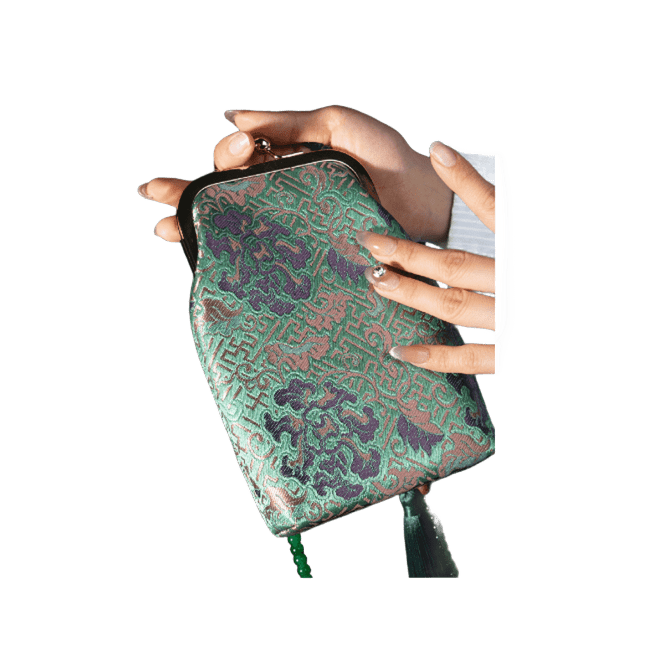 Song Brocade Chain Bag Edition Handcrafted Silk Brocade Purse
