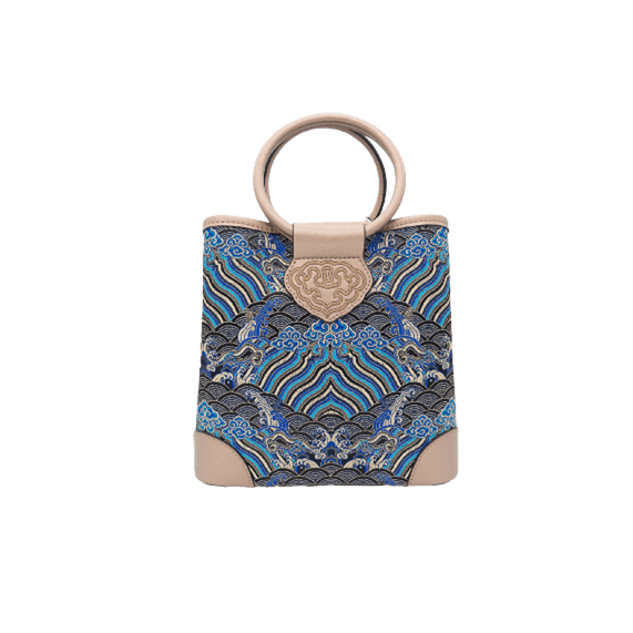 Ocean and Cliff Song Brocade Silk Clutch Bag Elegant Chinese Evening Purse
