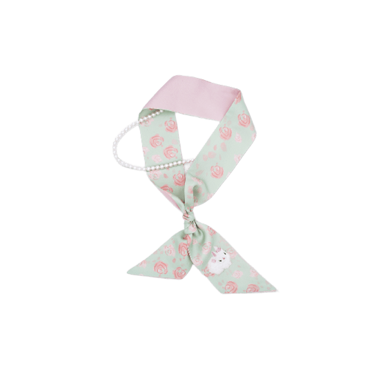 Moonlit Rabbit Suruo Edition Soft Green Real Silk Ribbon Luxury Handmade