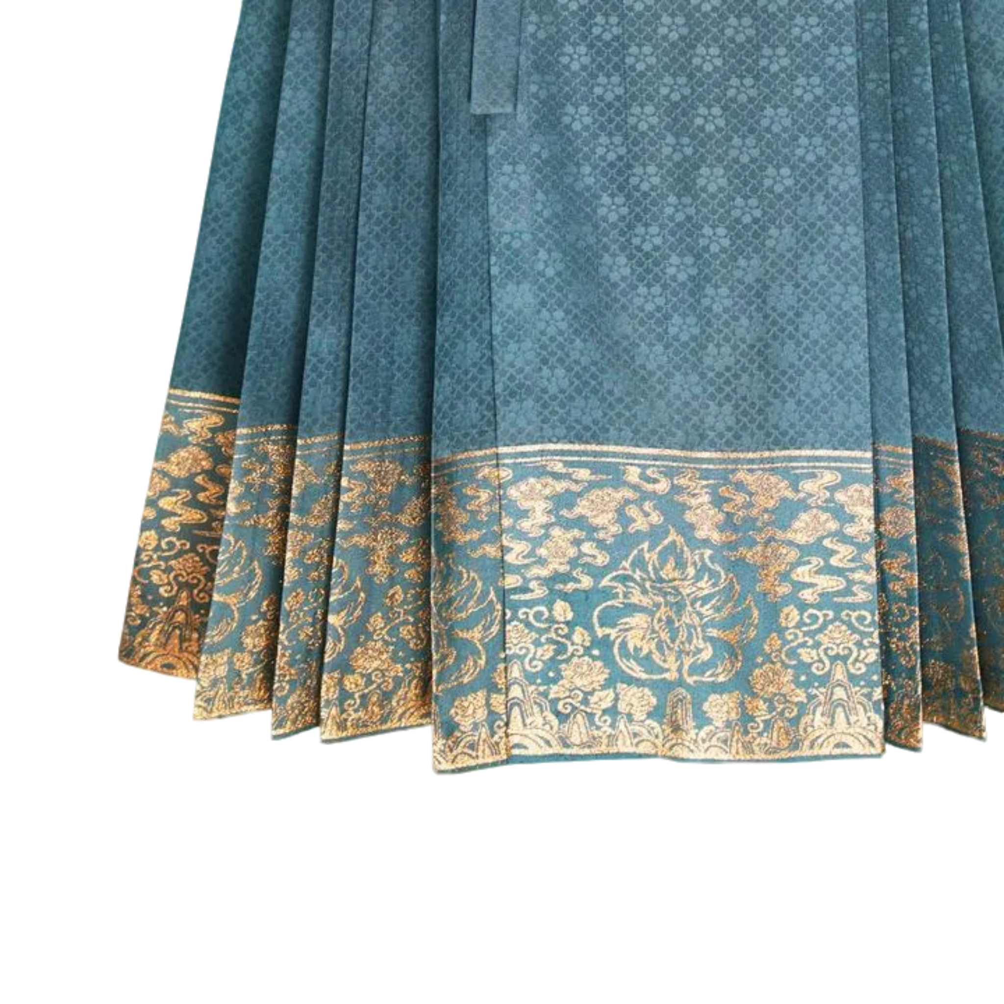 Ming Dynasty Women's Traditional Clothing Nine tailed Fox Green Horse Faced Skirt