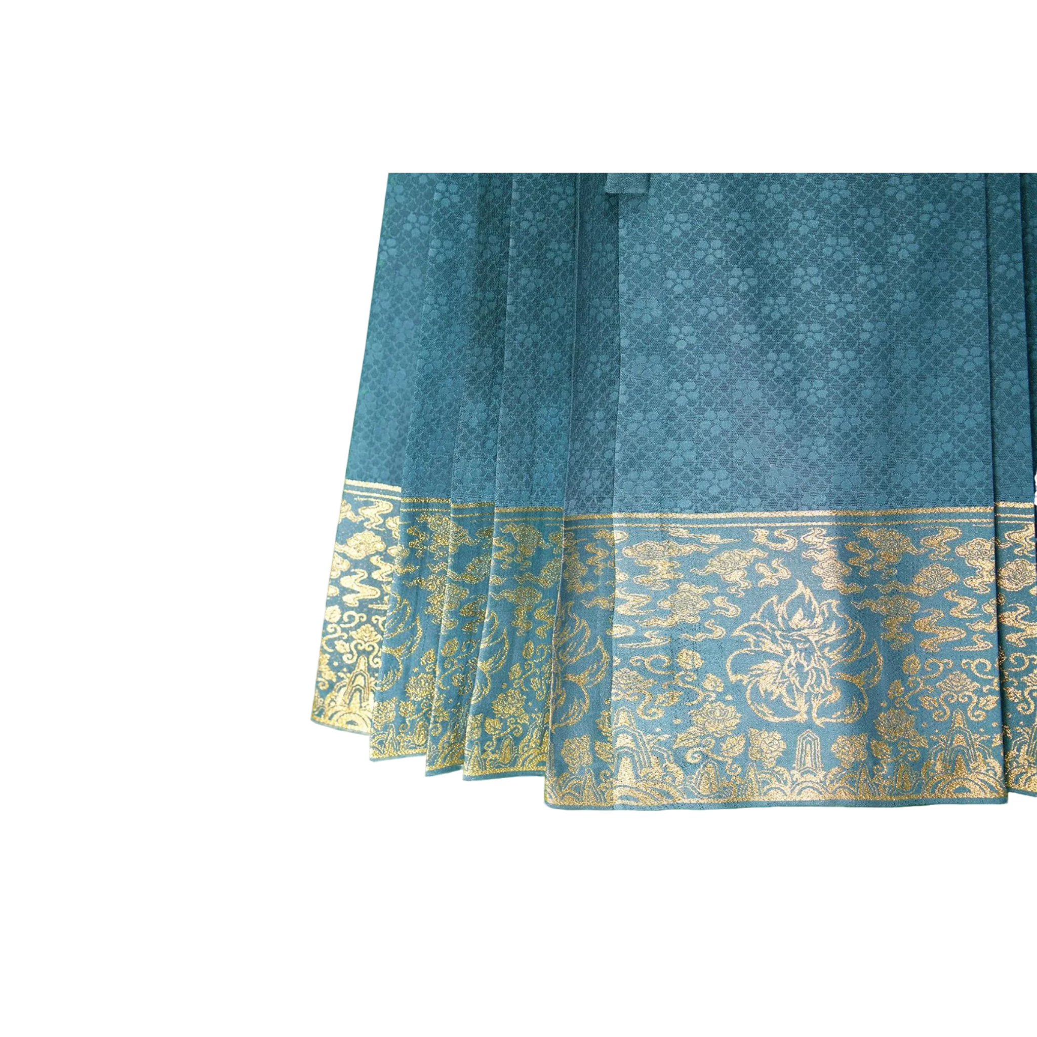 Ming Dynasty Women's Traditional Clothing Nine tailed Fox Green Horse Faced Skirt
