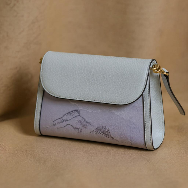 Silken Vistas Sangbo Satin Crossbody Artisan-Made with Cultural Heritage
