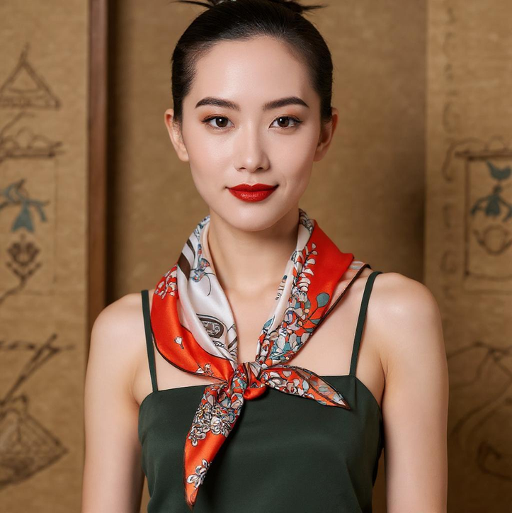 Purple Serenity Luxury Mulberry Silk Scarf Handcrafted Chinese Tradition