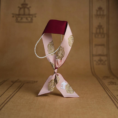 Moonlit Rabbit Xiangfei Edition Pink Real Silk Ribbon Luxury Handmade