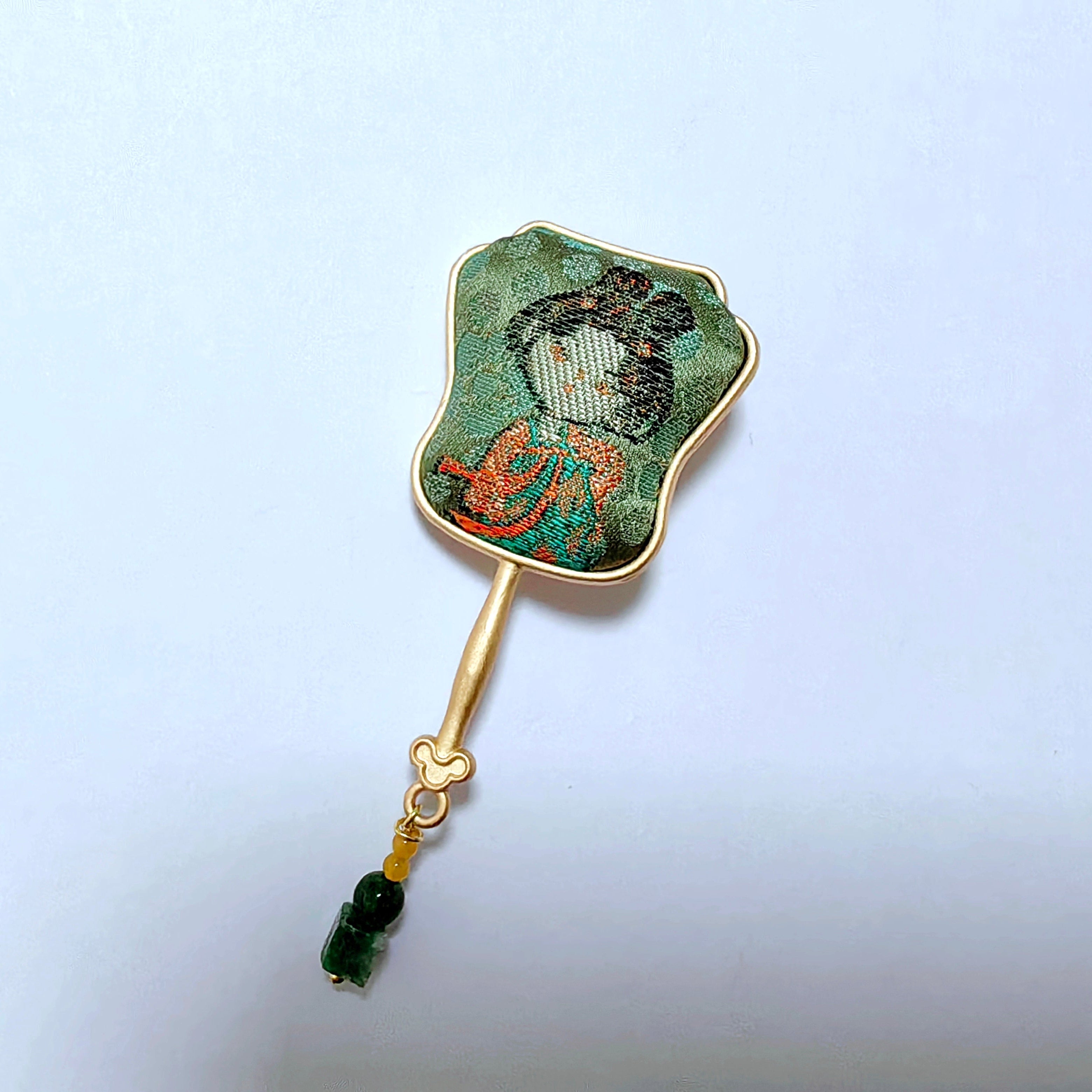 Traditional Chinese Song Brocade Brooch Handwoven Fabric Cultural Heritage Gift