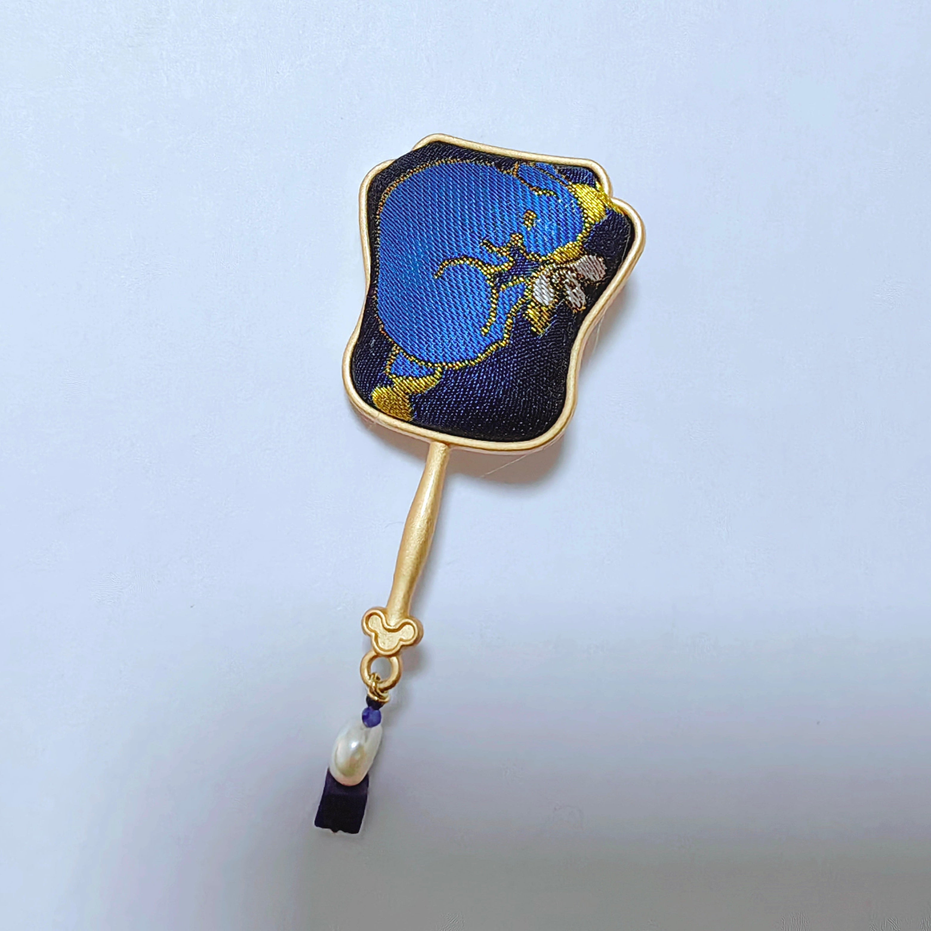 Traditional Chinese Song Brocade Brooch Handwoven Fabric Cultural Heritage Gift