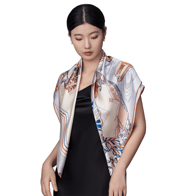 Whispers of Pingjiang Pure Mulberry Silk Scarf Timeless Heritage Design