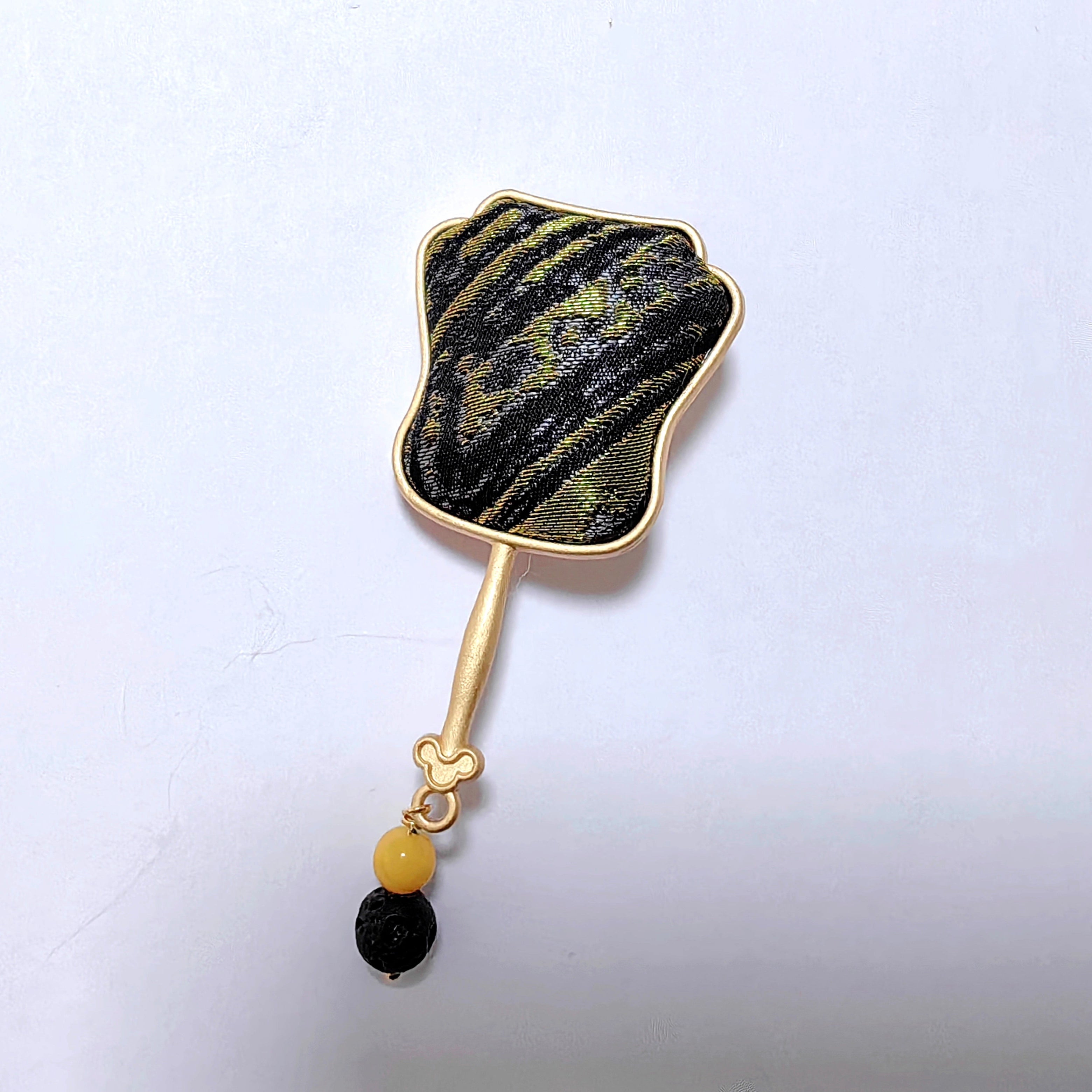 Traditional Chinese Song Brocade Brooch Handwoven Fabric Cultural Heritage Gift