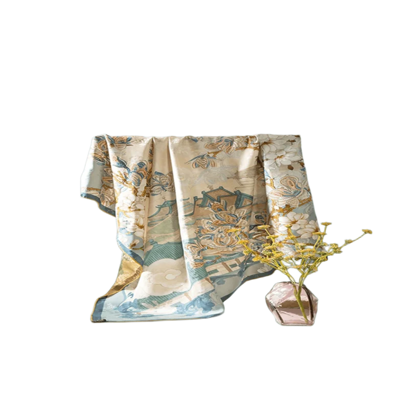 Fabulous Garden Silk Floral Square Scarf