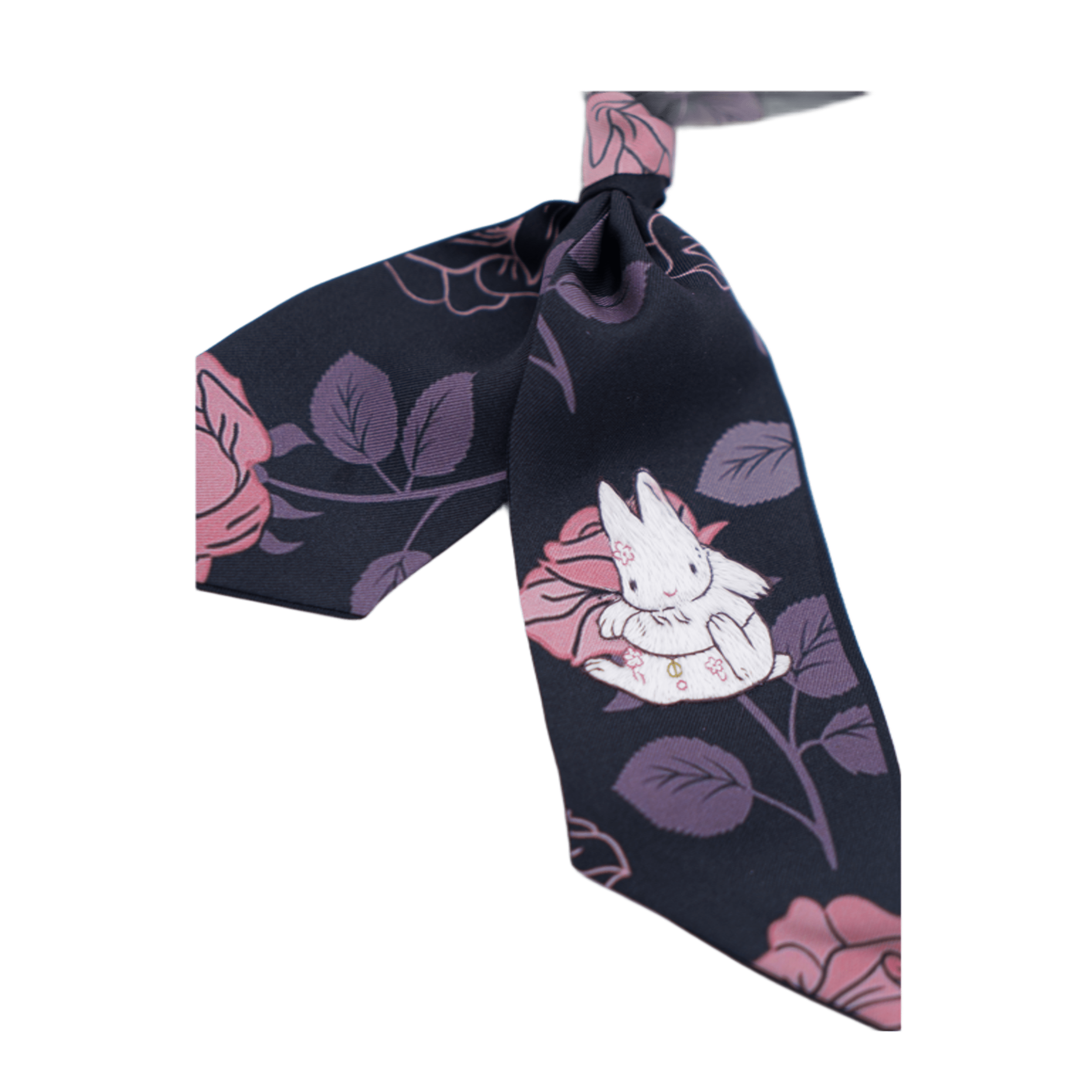 Moonlit Rabbit Xuanqing Edition Blue Real Silk Ribbon Hair Clip for Women