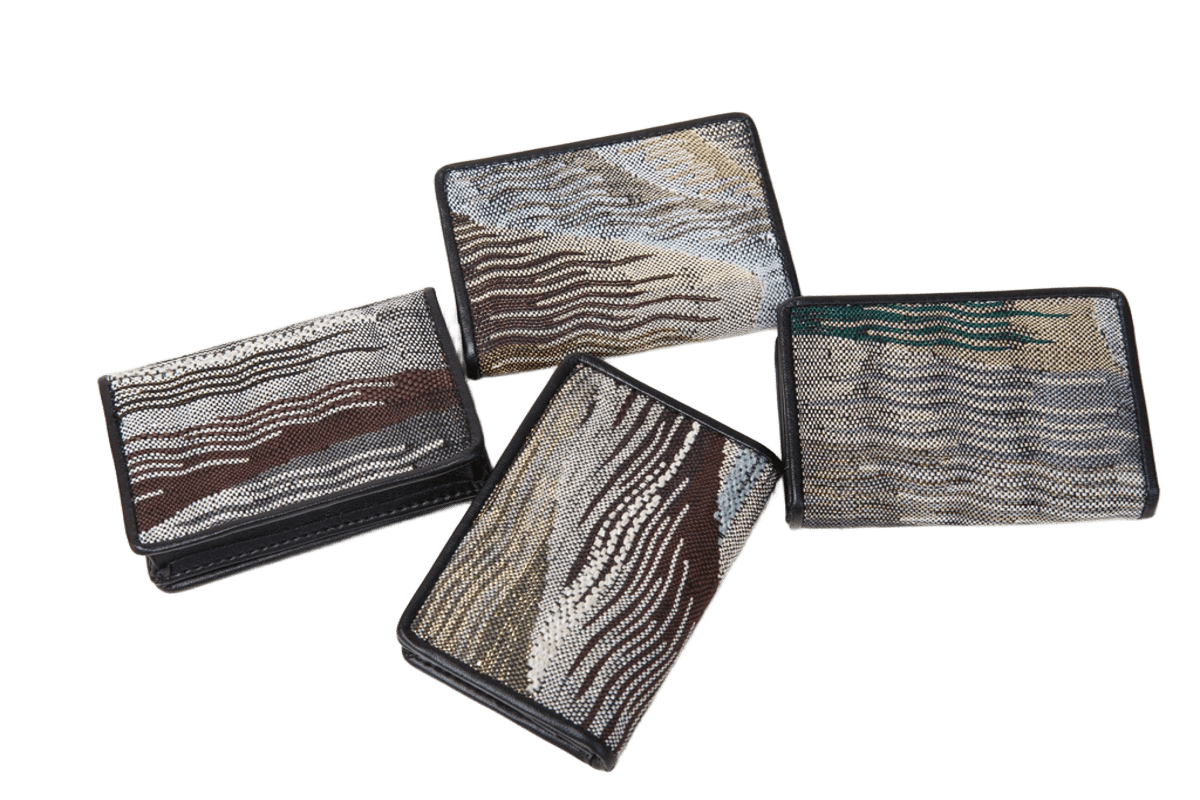Ripple Pattern Kesi Silk Card Holder Handmade Brocade Wallet for Women & Men