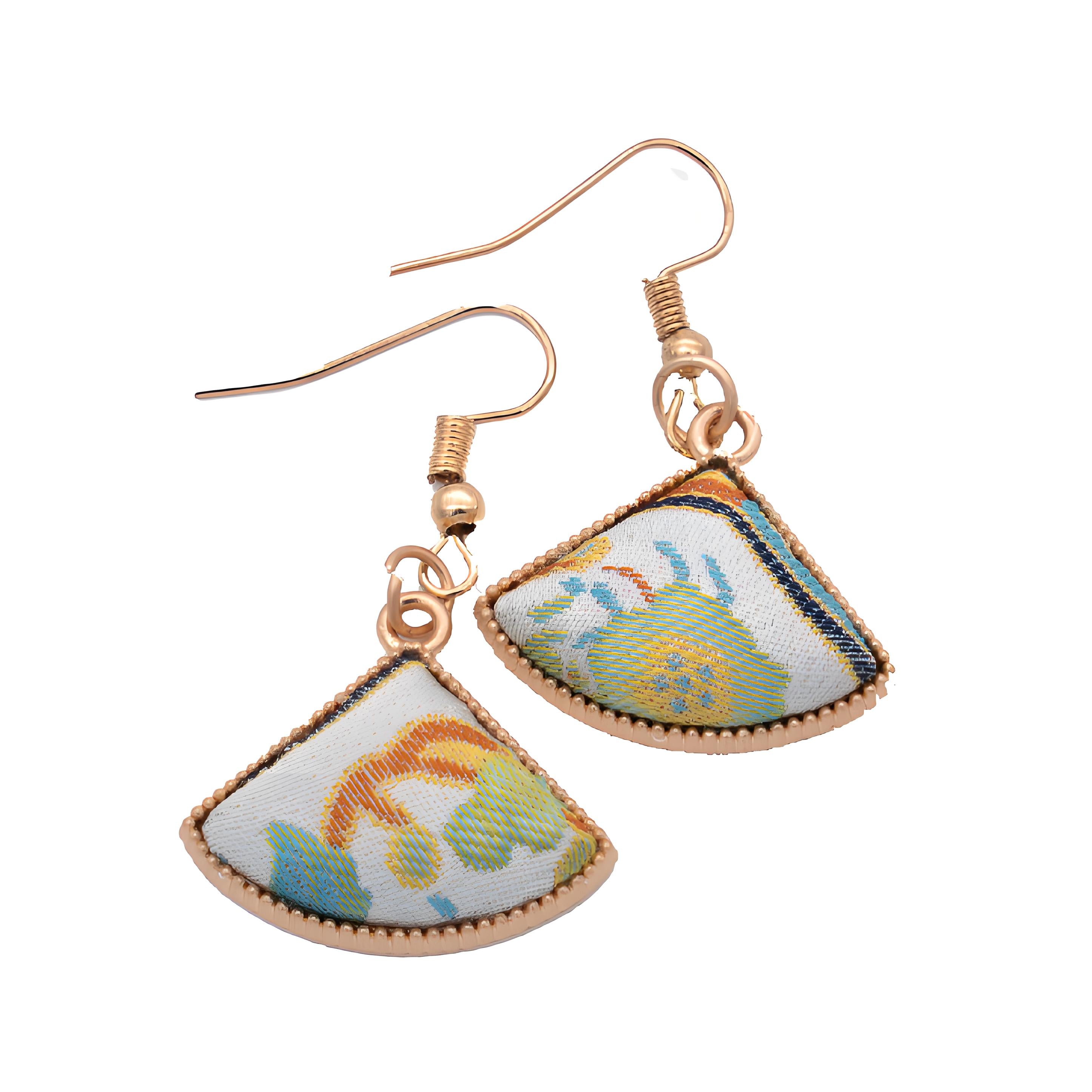 Song Brocade Earrings (Random Style) Chinese handwoven fabric Traditional elegance