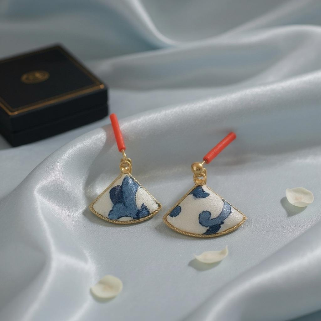 Yulan Grace Luxury Kesi Silk Earrings Traditional Chinese Craftsmanship