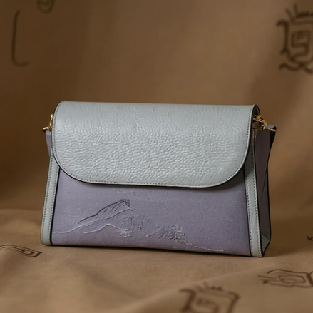 Silken Vistas Sangbo Satin Crossbody Artisan-Made with Cultural Heritage